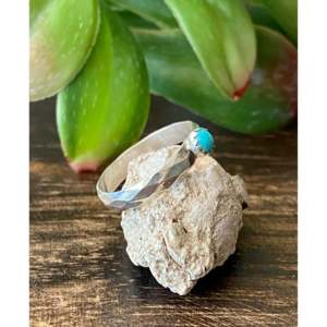 Navajo Handcrafted <b>Turquoise</b> Sterling Silver <b>Ring</b> Size 6.5 - Product Image 3