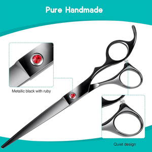 Ciseaux de toilettage pour cheveux en gros Ciseaux de toilettage pour animaux de compagnie en acier métallique à bord émoussé avec repose-doigt fixe pour usage domestique - Product Image 5