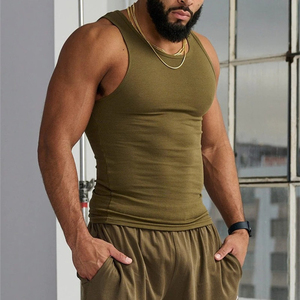 Camiseta sin mangas deportiva para hombre, camiseta sin mangas con cuello en U de secado rápido, tela acanalada para hombre, el mejor Material, ropa deportiva cómoda, camiseta sin mangas - Product Image 6