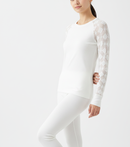 Traje Térmico Blanco Perla para Mujer, Manga Larga, Tejido Suave y Transpirable, Diseñado para un Elegante Uso Invernal - Product Image 6