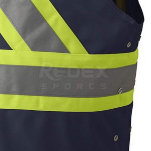 Design personnalisé gilet de sécurité couleur unie gilet de sécurité sans manches prix de gros logo personnalisé gilet de sécurité - Product Image 5