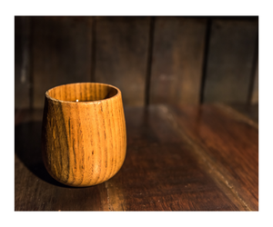 Tasse à café en bois naturel de couleur foncée classique naturelle personnalisée tasse à thé ronde logo personnalisé gratuit - Product Image 3