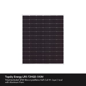 Panneau solaire monocristallin à demi-cellules de type N Topsky Energy LR5-72HGD-580M 560W avec cadre en aluminium - Product Image 2