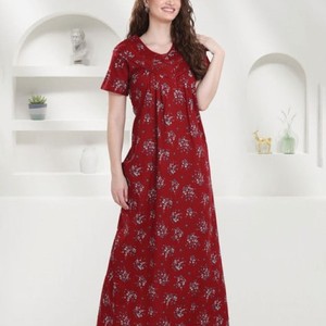 Luxury <b>Women</b> Nighty Satin Feel Smooth Touch Relax Fit Stylish Bedroom Wear Comfortable Night Dress - Product Image 1