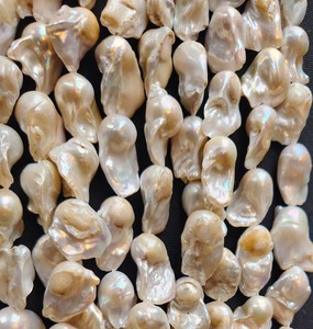 Chaîne de perles baroques naturelles, perles cultivées indiennes non traitées, effet de changement de couleur, fournitures pour la fabrication de bijoux, artisanat de qualité supérieure - Product Image 3