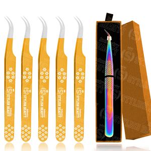 Juego de Pinzas para Pestañas de Alta Precisión Tipo X, Coloridas, Agarre Suave, Fácil de Recoger Pestañas Finas, Marca Privada OEM - Product Image 5