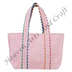 Bolsas Personalizadas con Estampado Ric Rac y Asas de Tela, Bolsas Reutilizables para Uso Diario, Tamaño Estándar - Product Image 2