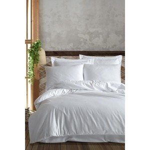Ensemble de housse de couette double en coton satiné rayé de la série Varol Risus pour usage domestique, tissé dans un style simple - Product Image 1