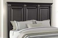 Ensembles de meubles de chambre à coucher en bois Meridian, lit king-size, coiffeuse, miroir, bureau, noir vintage