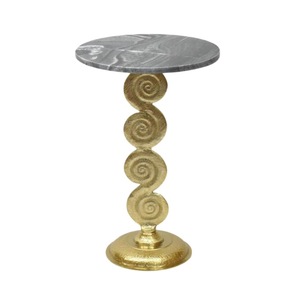 Table ronde en aluminium avec café ou table d'appoint ronde en métal fini or pour meubles de maison Table de haute qualité - Product Image 5