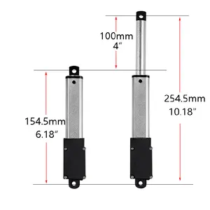 100 מ "מ 6v 12v מנוע dc 150 מ"מ\שנייה 1.8lbs 8n 0.8kgs מיקרו חשמלי ליניארי כוח דחף