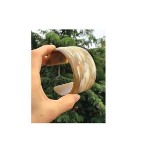 Último diseño brazalete de cuerno mejor estilo vaca Real Blanco marrón Color joyería de moda brazalete para fiesta boda precio al por mayor - Product Image 5