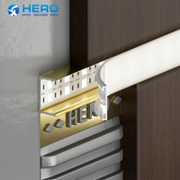 Profilé d'Extrusion en Aluminium pour Bande LED Montée en Surface de Haute Qualité, Canal Aluminium LED Hero Metal pour Bord de Plafond et Nez de Marche