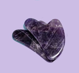 Gua sha de amatista natural acabado a mano para el cuidado facial, herramienta de masaje de cristal de jade, piedra preciosa auténtica, suministro al por mayor, alta calidad - Product Image 3