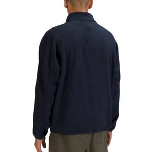 Top vente hommes poids lourd coton polaire pull pull hauts 1/4 fermeture éclair col montant sweat brodé couleur unie - Product Image 6