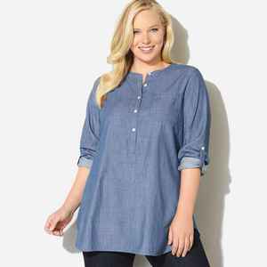 OEM Blusa de manga larga de alta calidad transpirable camisa de mezclilla de las mujeres Slim Fit camisa de mezclilla para las niñas - Product Image 2