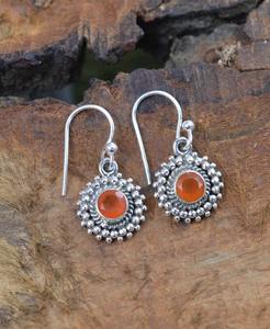 Boucles d'oreilles en pierres précieuses cornaline bijoux pour femmes bijoux en argent Style Boho 925 en argent Sterling tendance boucles d'oreilles faites à la main cadeau pour - Product Image 5