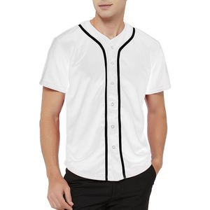 Maillot de baseball imprimé personnalisé pour hommes, vêtements de sport respirants, chemises de baseball unies sublimées de grande taille - Product Image 3