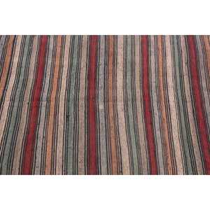 4.6x5.1 ft Rug, Turkish Vintage Rug, <b>Red</b> Kilim <b>Wool</b> Rug - Product Image 5