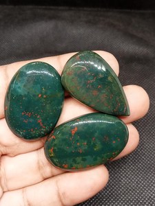 Piedra preciosa heliotrópica verde y roja de cristal de piedra de sangre natural para curar, hacer joyas - Product Image 4