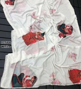 Showstopper Sari indio de moda para los amantes de la moda Diseñador indio Último Sari tradicional Exclusivo Fiesta de lujo Ropa nupcial - Product Image 2