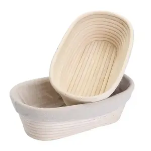 Kunden spezifische Größen Großhandel Wicker Rattan Sauerteig Brot Banne ton Proof ing Korb Backen & Gebäck Werkzeug Back geschirr Set für die Küche