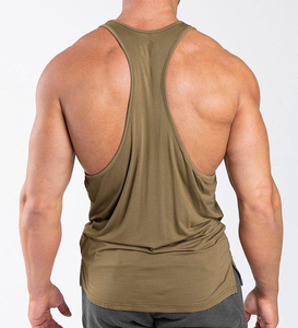 Custom Logo Men's Fitness Workout Loose Fit Bodybuilding <b>Vest</b> Gym <b>Stringer</b> Cotton Tank Top - Product Image 6