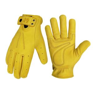 Gants de moto à doigts entiers avec protection respirante des mains, compatibles écran tactile, en cuir, pour le cyclisme et le motocross - Product Image 1