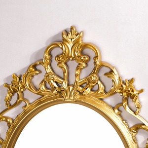 Miroir mural ovale d'inspiration vintage de meilleure qualité avec détails en métal forgé ajoute un charme classique à la chambre ou au dressing - Product Image 1