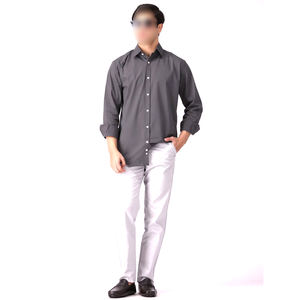Gris texturizado hecho en Pakistán hecho a mano fácil de usar lavable a máquina Venta caliente personalizado hombres Casual camisas de manga larga - Product Image 3