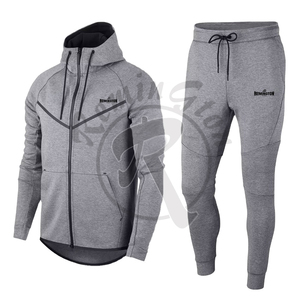 ชุดวอร์มสองชิ้นสำหรับผู้ชายชุดวอร์มเข้ารูปของผู้ชายดีไซน์ใหม่สีพื้นแบบกำหนดเอง - Product Image 1