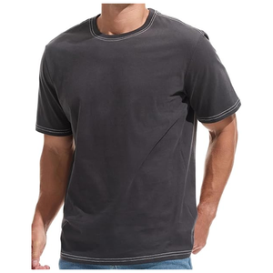 T-shirt col rond épais pour homme, 100 % coton premium, infroissable, respirant, prélavé, durable - Product Image 1