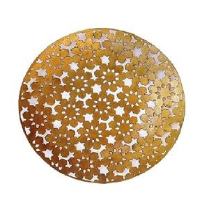 Most Demanding Round Shape Serving <b>Tray</b> Dinnerware Food Serving <b>Metal</b> <b>Trays</b> Golden Plated Antique Finishing <b>Metal</b> Serving <b>Tray</b> - Product Image 3
