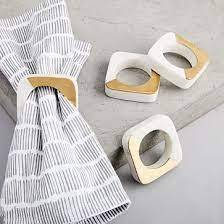 Marble Napkin Ring Holder Entertaining Party <b>Wedding</b> Table Decoration and square Shape 100% Natural Marble Color - Product Image 4
