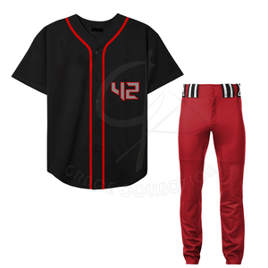 Conjunto de Jersey de béisbol ajustado personalizado, uniforme transpirable para equipos de viaje o clubes con mangas y cintura - Product Image 1