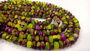 Natural verde púrpura ópalo cobre turquesa Rondelle liso tamaño liso 8mm cuentas de piedras preciosas vendidas por hebra 8 pulgadas de largo - Product Image 3