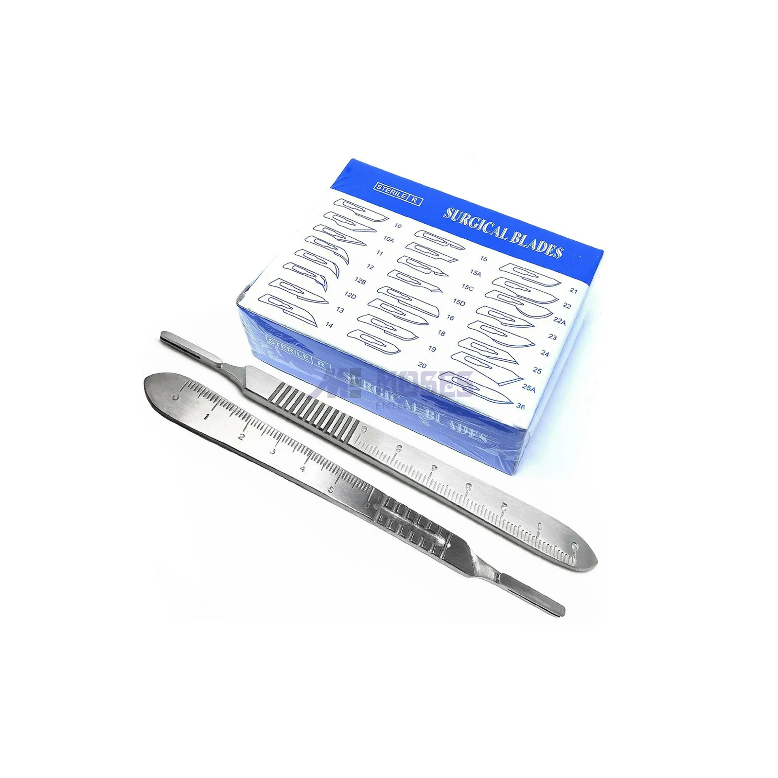 100-teiliger Skalpell-Schachtel sterile chirurgische Klingen mit KOSTENLOSEM Skalpell-BP-Messergriff medizinische Zahnarbeiter
