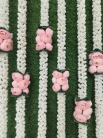 Mogra Jasmine Ranunculus Flower Garland Indian dekorasi pernikahan Mandap Mehndi Sangeet latar belakang panggung Dekorasi pindah rumah