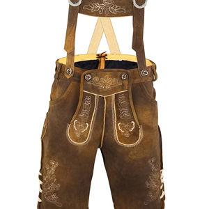 Trachten alta calidad Kurz Lederhose cuero real con logotipo personalizado 2025 temporada - Product Image 1