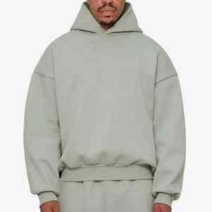 Sweats à capuche unis personnalisés pour hommes 100% coton lourd qualité de luxe en éponge française surdimensionné Streetwear pulls à capuche - Product Image 4