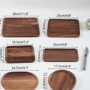 Ensemble de plaques d'alimentation pour bébé en bois écologique, logo gravé personnalisé, plateaux en bois dur naturel pour la restauration de nourriture biologique - Product Image 5