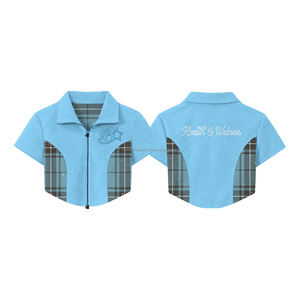 Nouveau T-shirt Rayé Boxy à Double Fermeture Éclair avec Motif Graphique Grande Taille en Coton Blanc pour Hommes et Femmes - Product Image 5