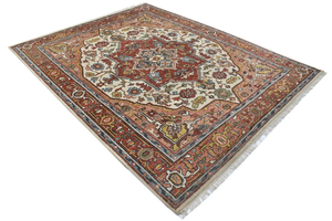 OEM Custom Modern Style Oushak Area <b>Rug</b> Handmade Wool Floral Pattern in Rust/Beige <b>Traditional</b> Style <b>for</b> Sale - Product Image 2
