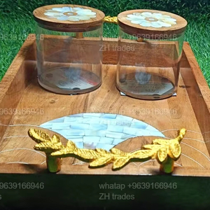 ชุดกล่องเก็บอาหารอะคริลิคทำมือ พร้อมถาดฝังมุก ฝาปิดตกแต่ง ความจุ 150 มล. สำหรับวันอีดและรอมฎอนมูบาร็อค - Product Image 3