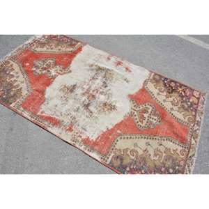 Tapis Turc Style Kilim Vintage, Rectangle 36x68 pieds, 10mm d'épaisseur, Laine, Latex, Patchwork Rouge Beige, pour Entrée, Couloir - Product Image 4