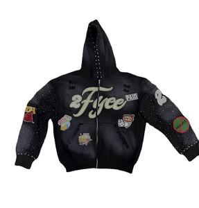 เสื้อฮู้ดดี้ผู้ชายแบบสั้น คุณภาพสูง 100% ผลิตตามแบบ OEM ปรับแต่งได้ น้ำหนักผ้า 280-300 กรัม (ผ้าผสมฝ้าย-โพลีเอสเตอร์) ลายพิมพ์ดิจิทัล - Product Image 3