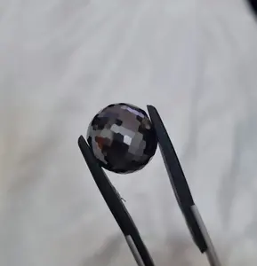 Perles rondes noires de Moissanite de 17.50 MM perles à facettes de qualité AAA faisant pour des bijoux de perles de Moissanite et des bijoux personnalisés - Product Image 2