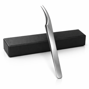Pinzas Curvas Plateadas de Alta Calidad para Extensiones de Pestañas de Volumen, Herramienta de Precisión de Acero Inoxidable - Product Image 1