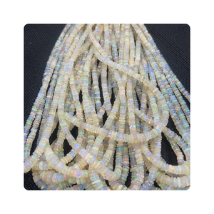 ลูกปัดควอตซ์ heishi โอปอลโอปอลจากเอธิโอเปียธรรมชาติรูปทรงยางเรียบขนาด4ตัน7มม. 17นิ้วจัดจำหน่ายโดยผู้ขายชาวอินเดีย - Product Image 6