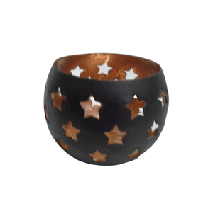 Design fantaisie métal fer support votif feuille d'or couleur luxe Design bougie pot pour salon et décoration de table - Product Image 1